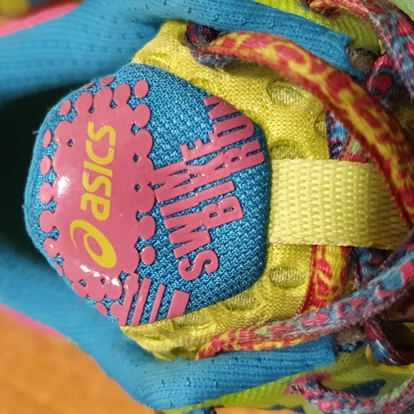 ASICS Gel Noosa Tri 9 Blue Pink Fluro Green Womens Running Shoes Size US 7.5 - Picture 5 of 13